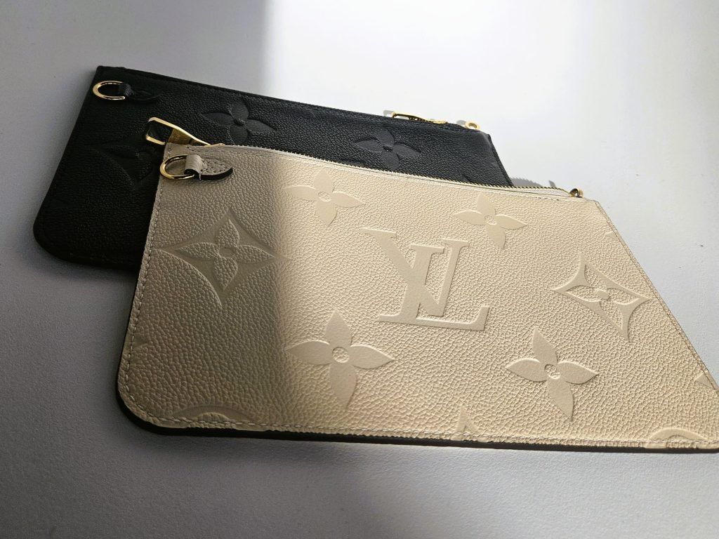 Louis Vuitton Neverfull Pochette creme + schwarz