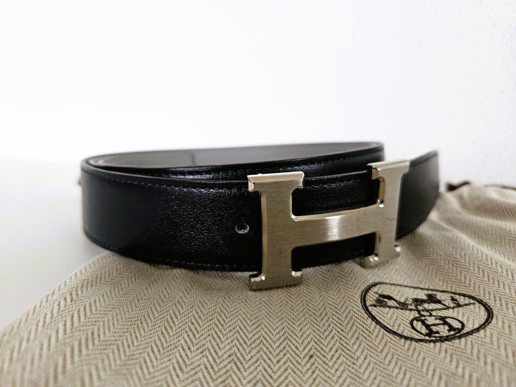 Hermes Gürtel schwarz mit H Schnalle